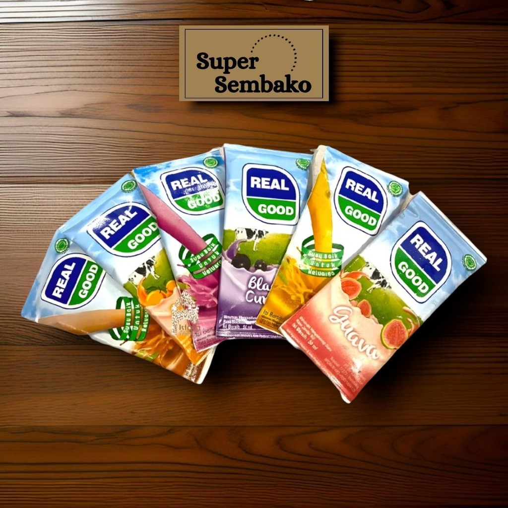 

MINUMAN SUSU REAL GOOD BANTAL ISI 10 BUNGKUS RASA COKELAT STRAWBERRY KEJU 50ml