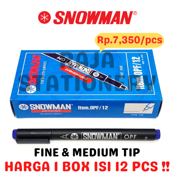 

Snowman Permanent Marker Opf Opm Spidol Permanen Snowman Ohp [12Pcs]