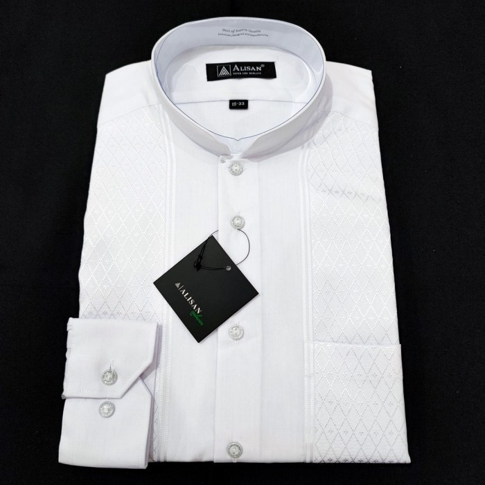 Baju Koko Putih LENGAN PANJANG REGULER ( ORIGINAL 100 % ALISAN )