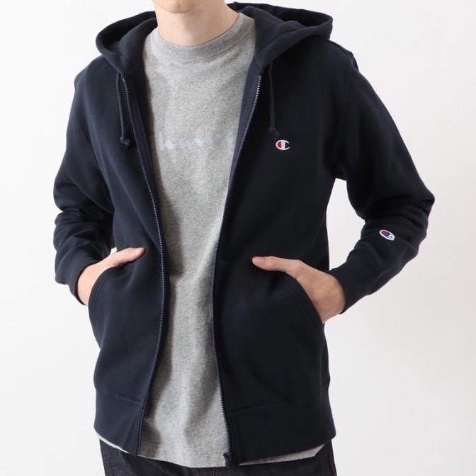 Zipper Sweat Hoodie Champion Original Jp-Market (C3-Q106) Unisex Berkualitas