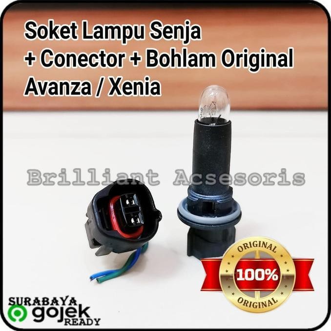 Ready Soket + Konektor + Bohlam T10 Original Asli - Lampu Senja Avanza Xenia -