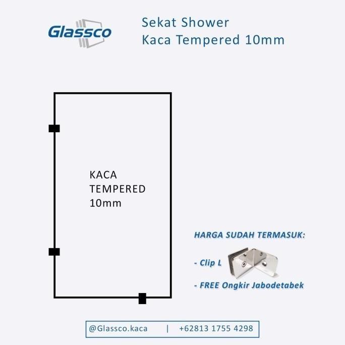 Kaca Partisi Sekat Kamar Mandi 12Mm - Pesanan Pak Farid