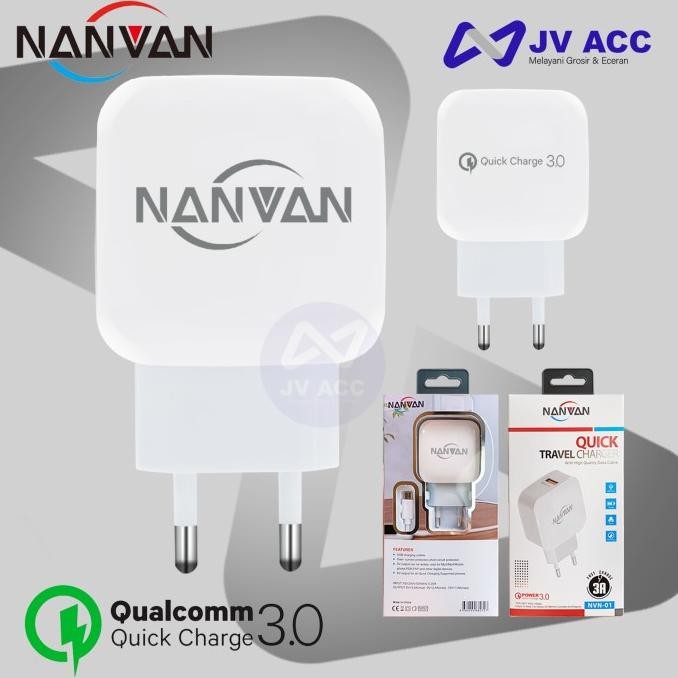 Nvn01 Nanvan Qc 3.0 Charger Fast Charging Micro Usb All Tipe Hp