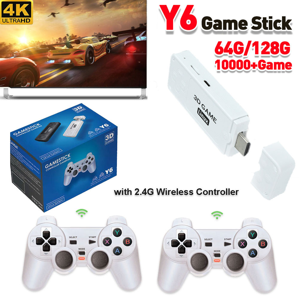 Y6 4k Retro Video Game Conso 2.4G Wiress Game TV Stick