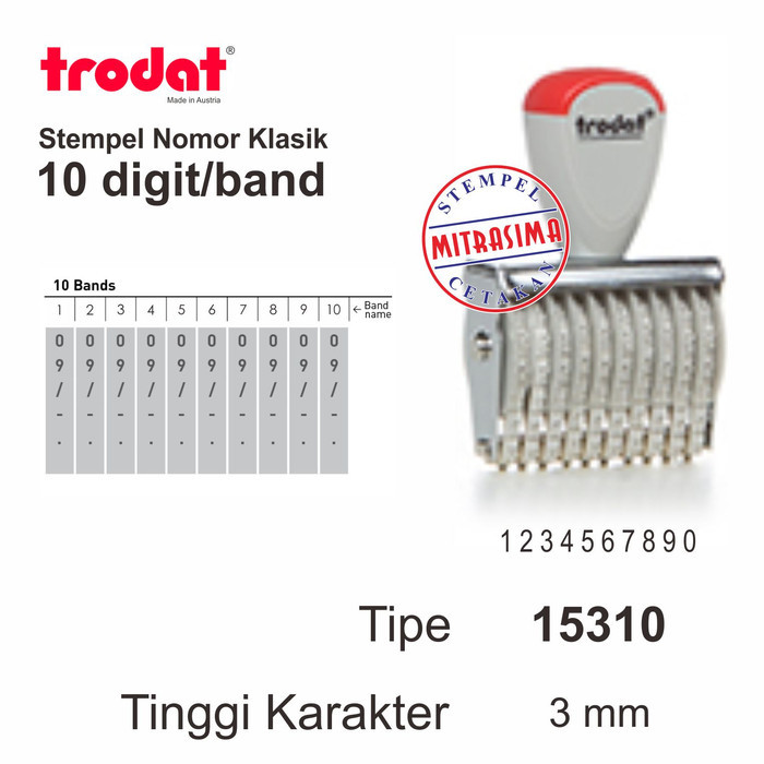 

PROMO! Stempel klasik nomor merk Trodat 10 digit