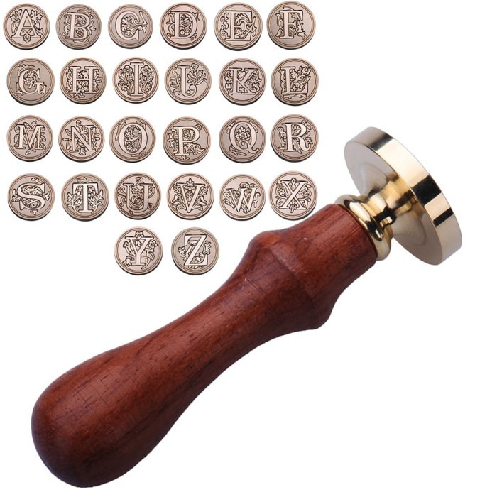 

Wax Seal Stamp Wood Handle - Stempel Sealing Lilin Inisial Huruf U - Z