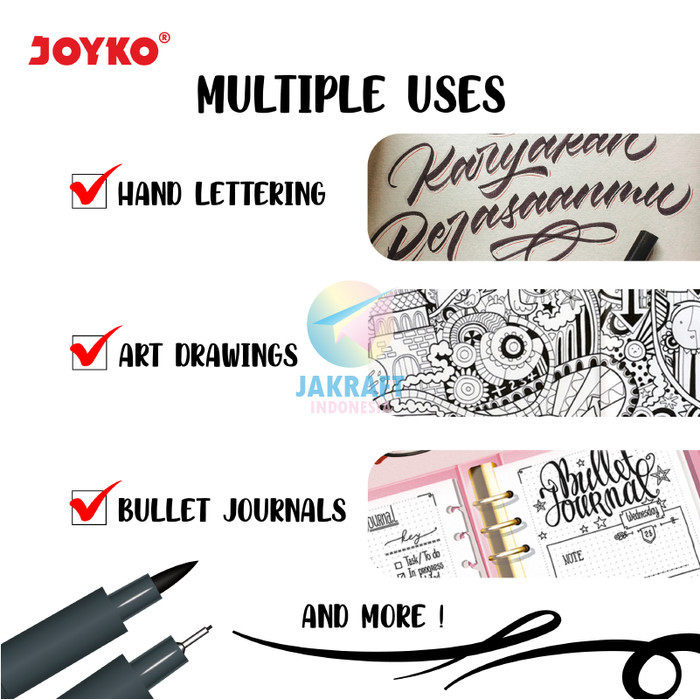 

Drawing Pen Joyko Dp-298 Tinta Pigment Anti Air Koleksi Size Lengkap