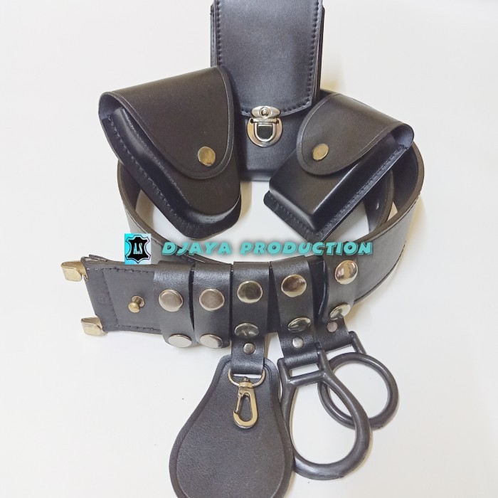 Promo.. Kopel Security Satpam Kulit Asli Full Set- Magazen Tunggal