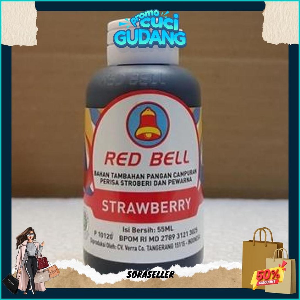 

Pewarna Dan Perisa Red Bell Rasa Strawberry 55Ml Bisa Cod