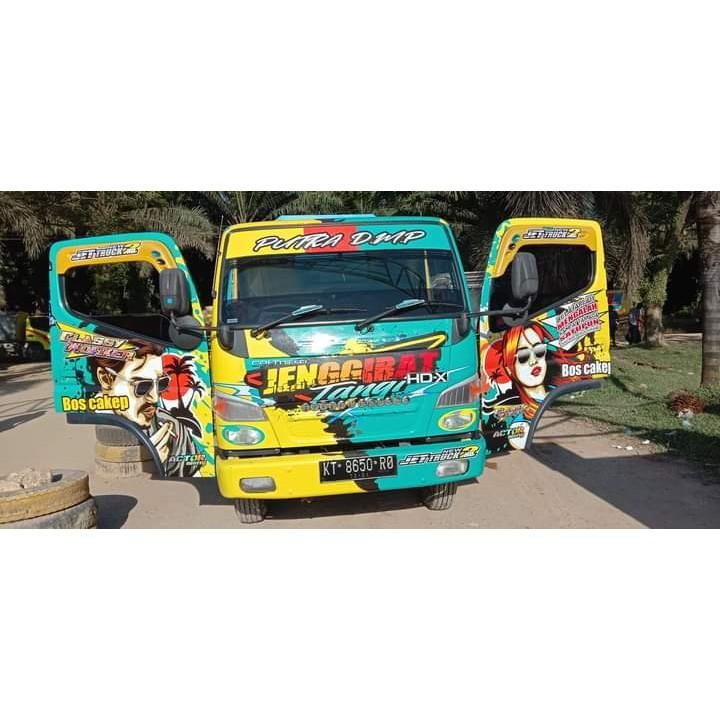 Stiker Mobil Truk Mitsubishi Canter Decal Print Truck Full Kabin Keren