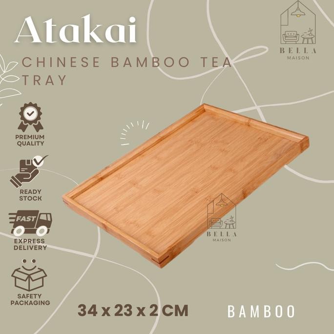 Nampan Kayu Tempat Tatakan Chinese Tea ATAKAI Chinese Bamboo Tea Tray