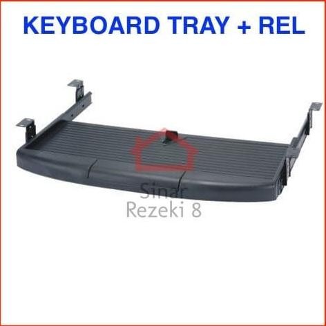 Rak Keyboard Tray Rel Laci Tempat Tatakan Keyboard Meja Komputer