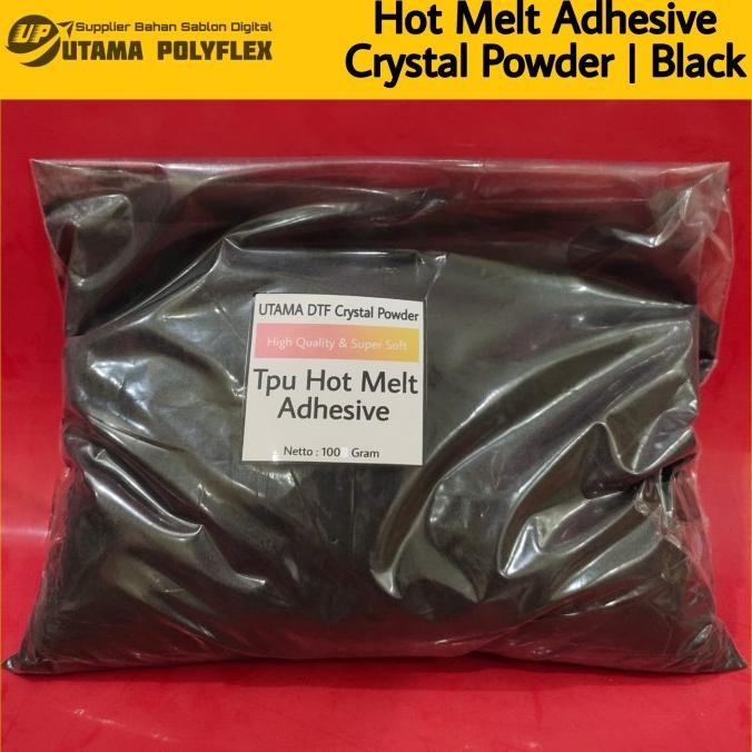 

Sale Tpu Hot Melt Adhesive Crystal Powder Dtf Black Lem Bubuk Pet Film 100G