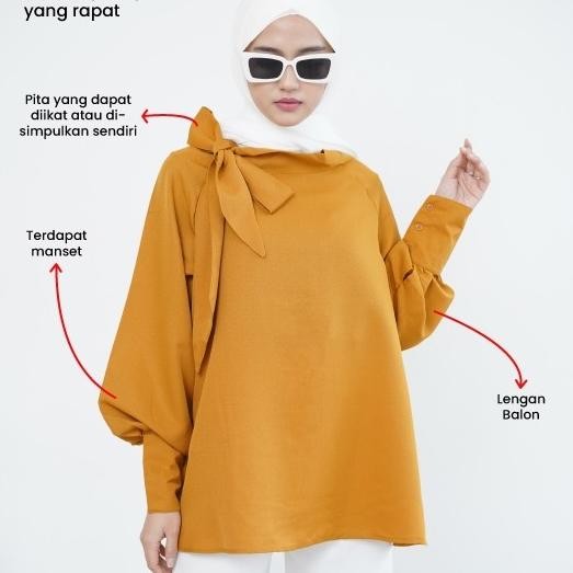 JH Blouse pita lengan balon l atasna fashion baju blouse balon jumbo wani