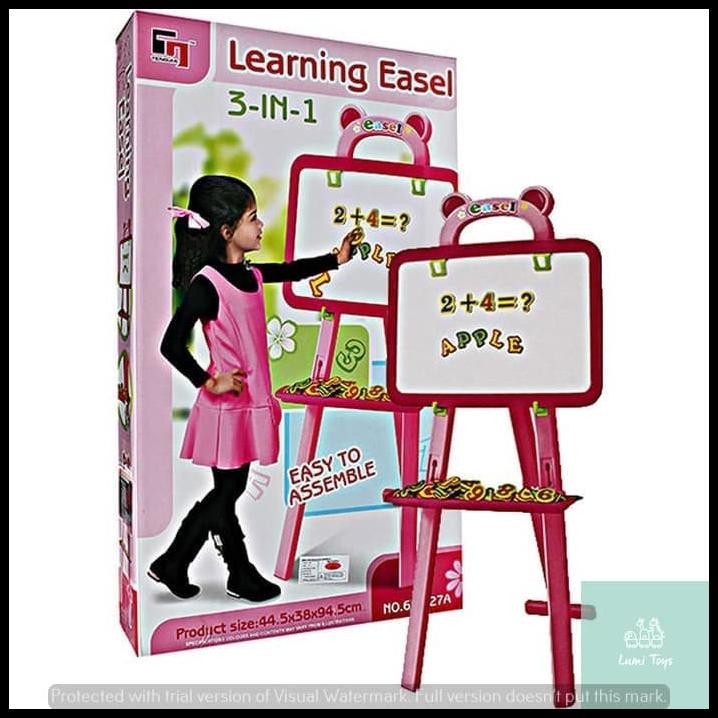

Lumi Toys 3 In 1 Learning Easel Pink Papan Tulis Magnetic