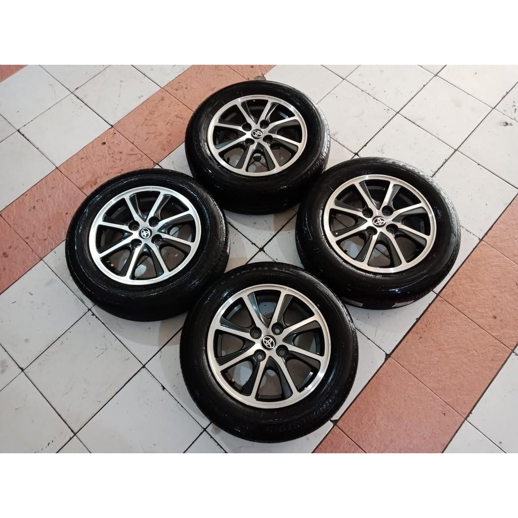 Velg Original Mobil Toyota Calya Ring 14 Pcd 4X100 Plus Ban Bridgestone 175 65 R14
