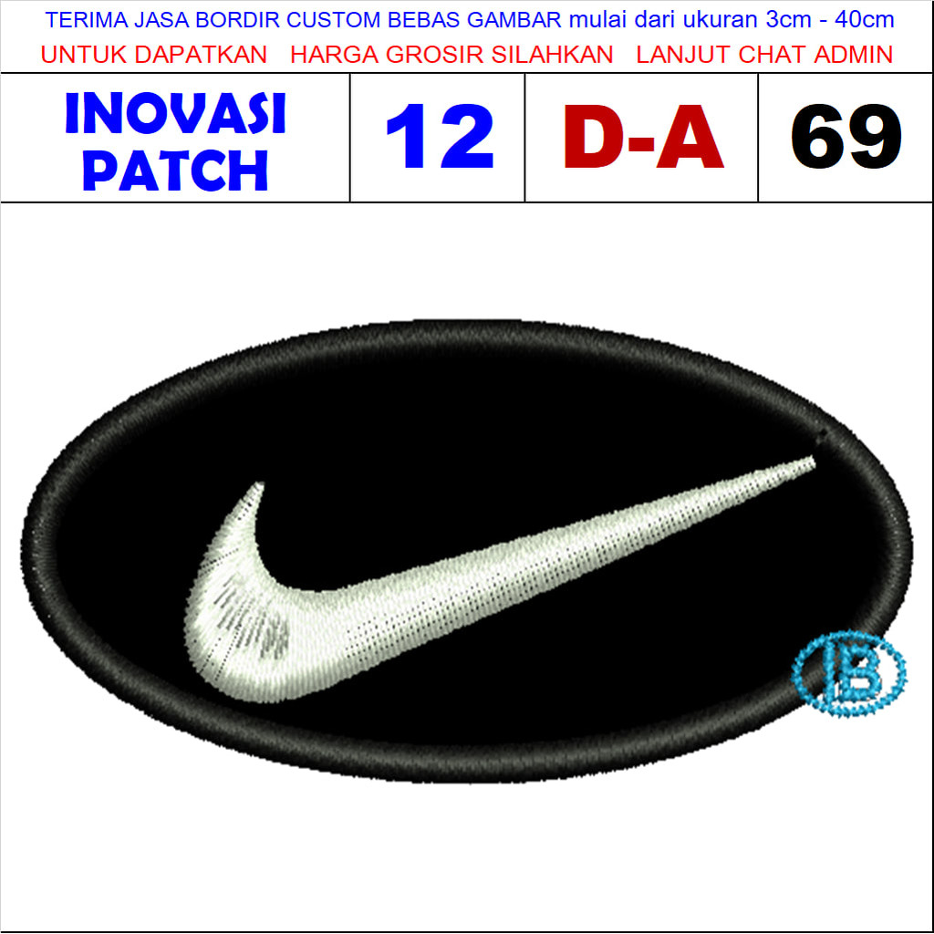 PATCH BORDIR LOGO D-A69 NIKE OVAL INOVASI PATCH REVIEW / TESTIMONI