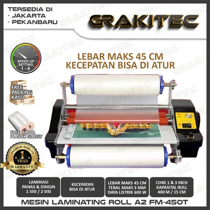 TERBARU Mesin Laminasi Roll / Mesin Laminating Roll A3 A2 GRAKITEC