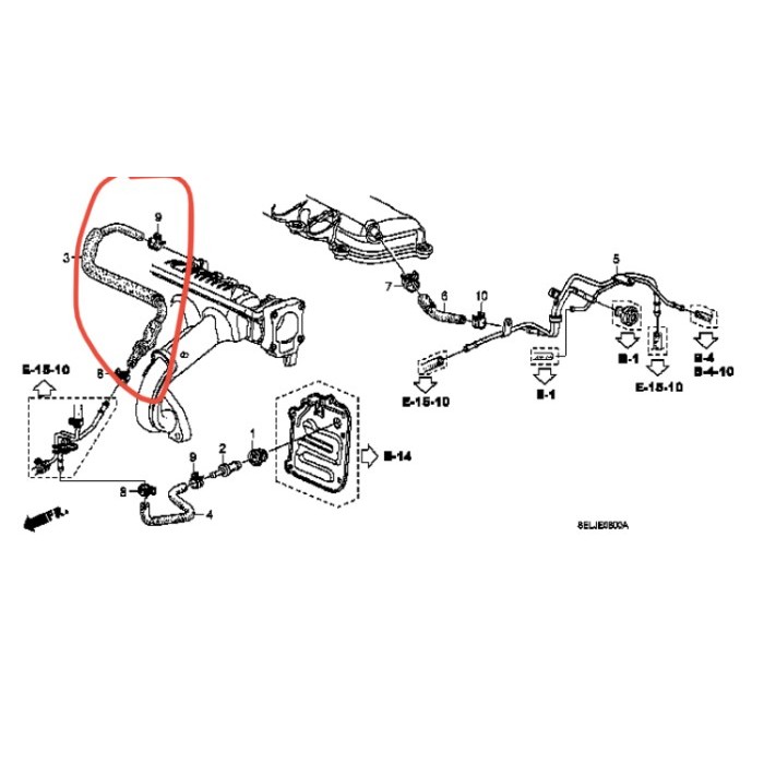 Tube Comp Selang PCV Honda Jazz GD3, City GD8 Vtec Idsi 2004-2008
