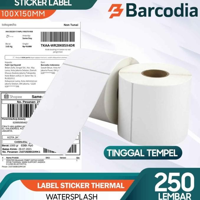 

sale! kertas label bare thermal 100 x 150 mm