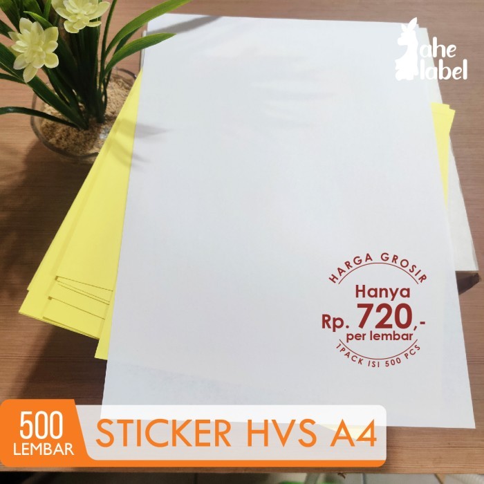 STICKER HVS A4 STIKER KERTAS HVS A4 POLOS STIKER A4 ISI 500 LEMBAR