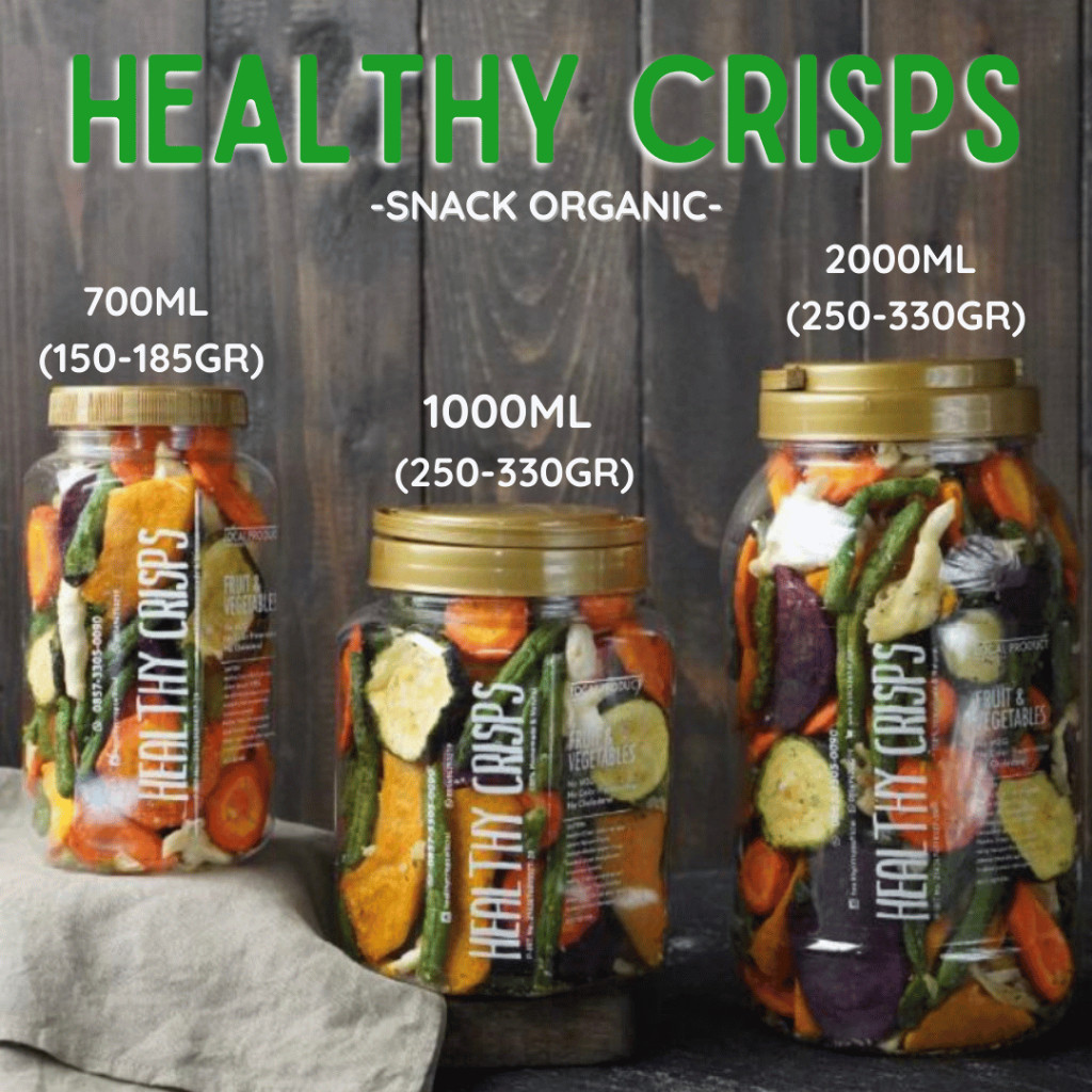 

HEALTHY CRISPS - TOPLES KECIL 700ml (120-185gr) - KERIPIK SAYUR