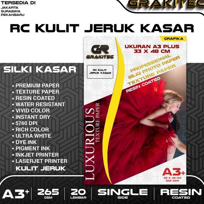 

sale! kertas foto silki a3 / a3+ 265gsm motif jeruk halus, canvas, jeruk kasar grakitec