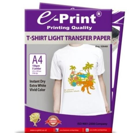 

sale! e-print transfer paper light t-shirt a4 - kertas print sablon kaos