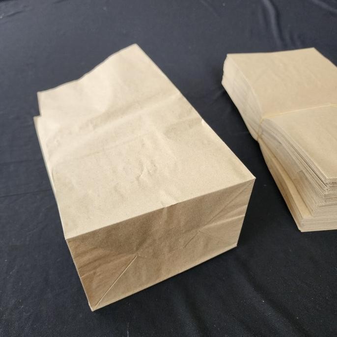 

sale! kantong kertas 30 x 15.5 x 10 cm coklat putih food grade kraft paper bag sos 8b kraf