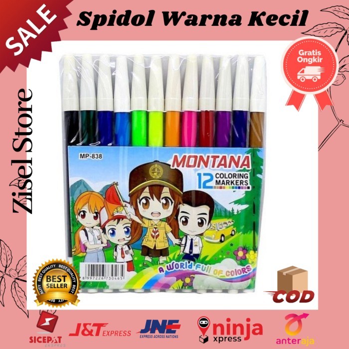 

SPIDOL 12 WARNA / SPIDOL 838 COLOUR PEN SPIDOL WARNA KECIL