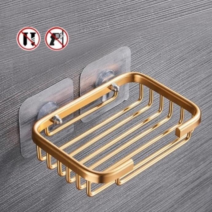 TEMPAT SABUN BATANG GOLD TEMPEL DINDING/RAK SABUN MANDI TEMPEL DINDING