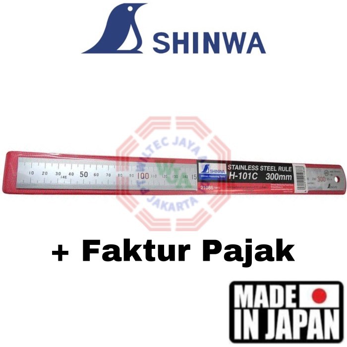 

Shinwa - Mistar / Penggaris Stainless H-101C SUS 300mm / 30cm (Japan)