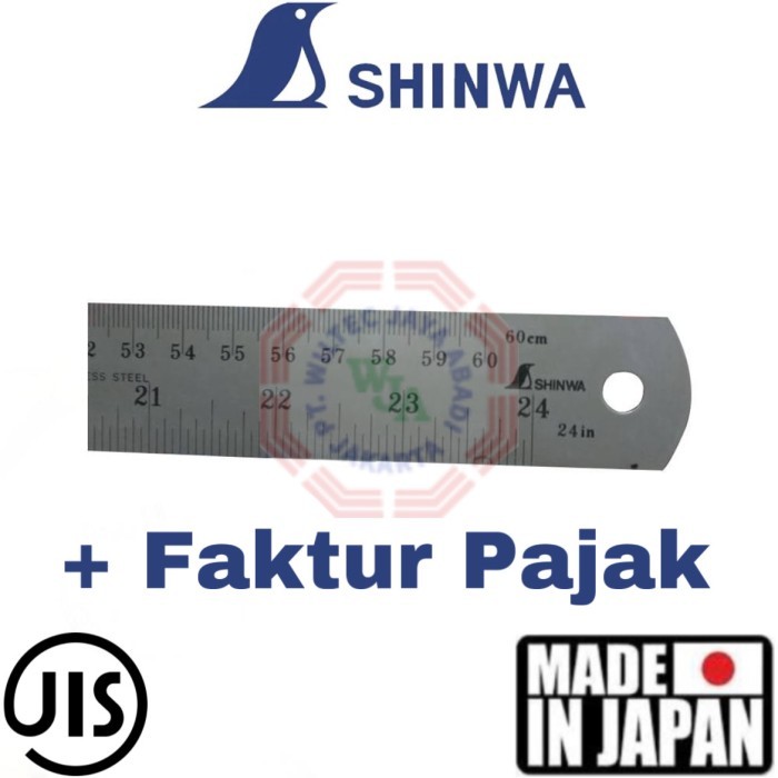 

TERLARIS! Shinwa - Mistar / Penggaris Stainless H-410E SUS 600mm / 60cm (Japan)
