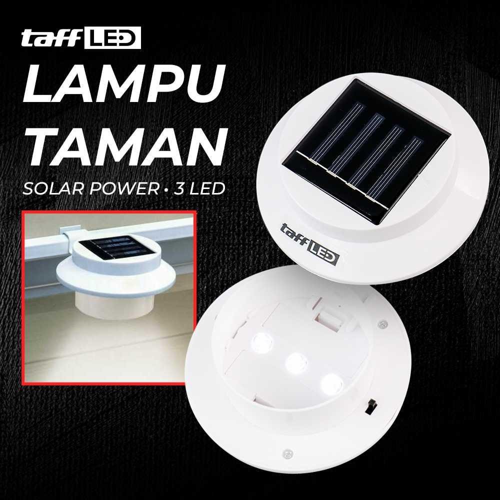 Lampu Taman Hias Pagar Outdoor Solar Power 3 LED Cool White 07 Lampu Sorot Tenaga Gantung Anti Rumah