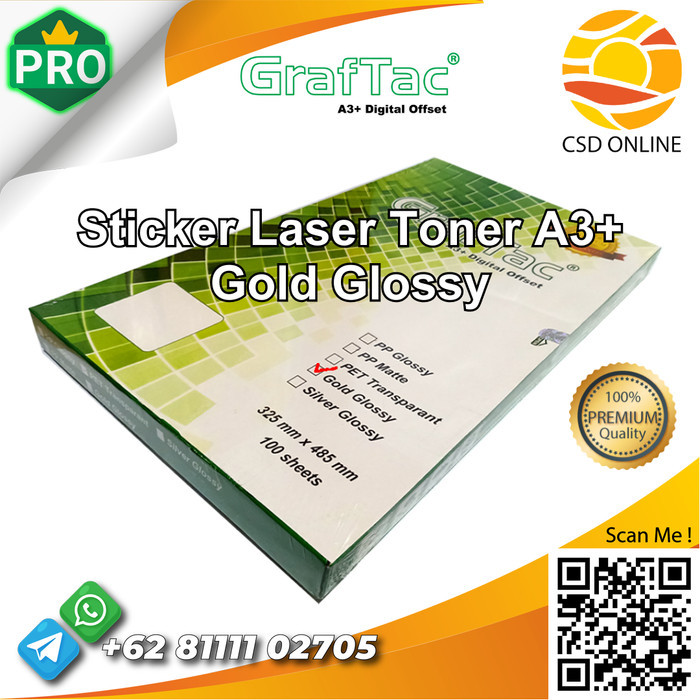

Graftac Stiker Silver/Gold Vinyl A3+ Digital Print Laser - REPACK