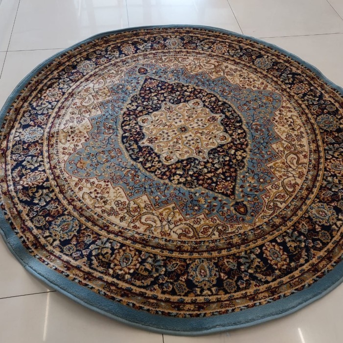 karpet permadani bulat turki motif klasic