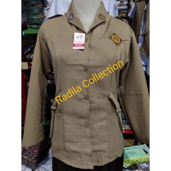 Seragam Sekolah Kemeja Pramuka Panjang untuk Anak Perempuan SMA/Konter/Guru Kain Laricci |ahz2Mab9|