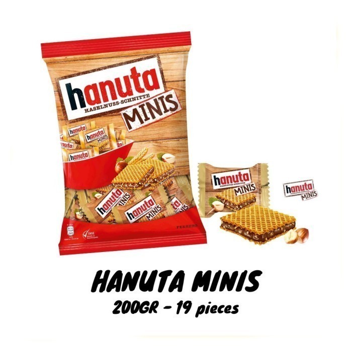 

Coklat Wafer Ferrero HANUTA Minis 200gram isi 19pcs asal Eropa