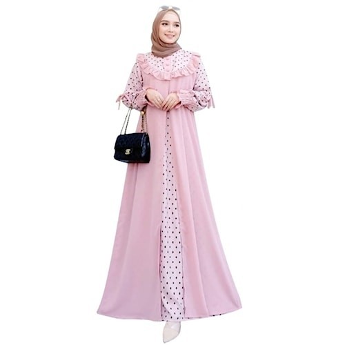 Homey Dres Bahan Ceruty Babydoll Premium Gamis Motif Dewasa