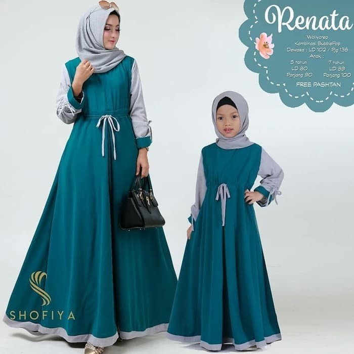 Gamis Couple Muslim / Renata Dress Couple Ibu dan anak