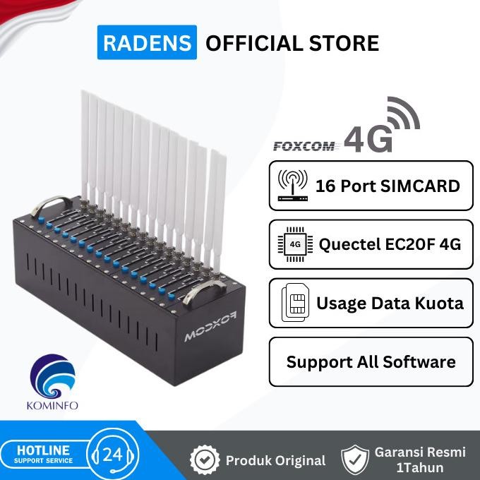 Modem Pool FOXCOM 16 Port USB 4G USAGE DATA Quectel EC20F