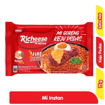 

Nabati Richeese Mi Goreng Instan Keju Pedas Level 3 Ekstra Pedas 75 g