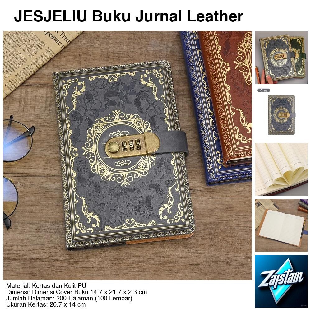 

JESJELIU Buku Jurnal Leather Notebook Diary 200 Halaman with Lock - JJ-33