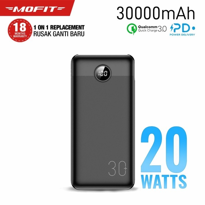Powerbank Mofit M38 Pro 30000 mAh With PD Quick Charge 3.0 20Watt
