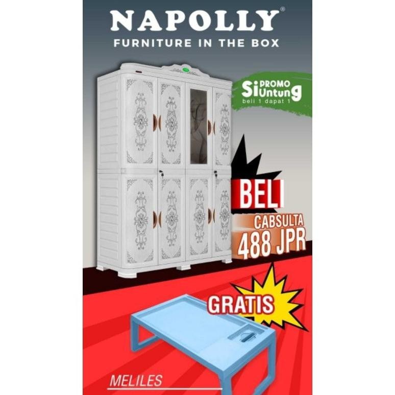 NAPOLLY CABSULTA 488 JPR | lemari pakaian plastik | lemari pakaian 4 pintu | lemari plastik napolly 