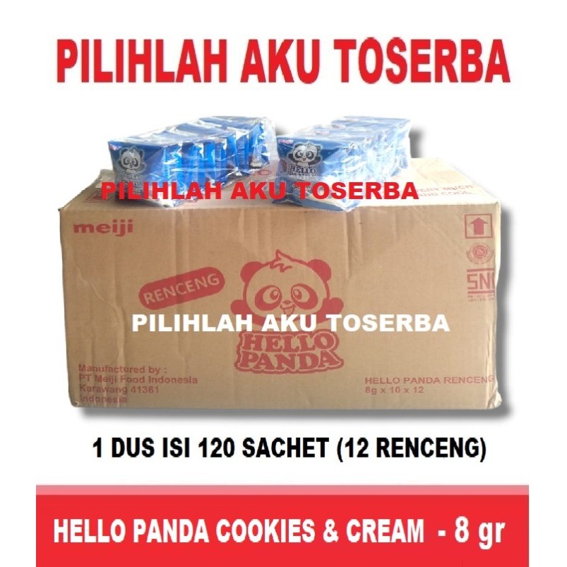 

Meiji HELLO PANDA Biscuit COOKIES & CREAM RENCENG - (HARGA 1 DUS)