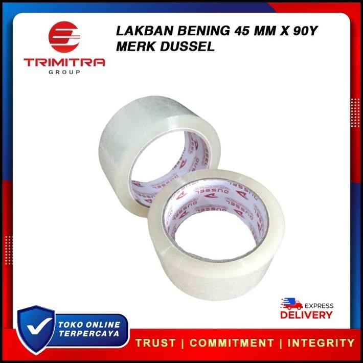 

LAKBAN BENING 45 MM X 90Y / Lakban Transparan MERK DUSSEL