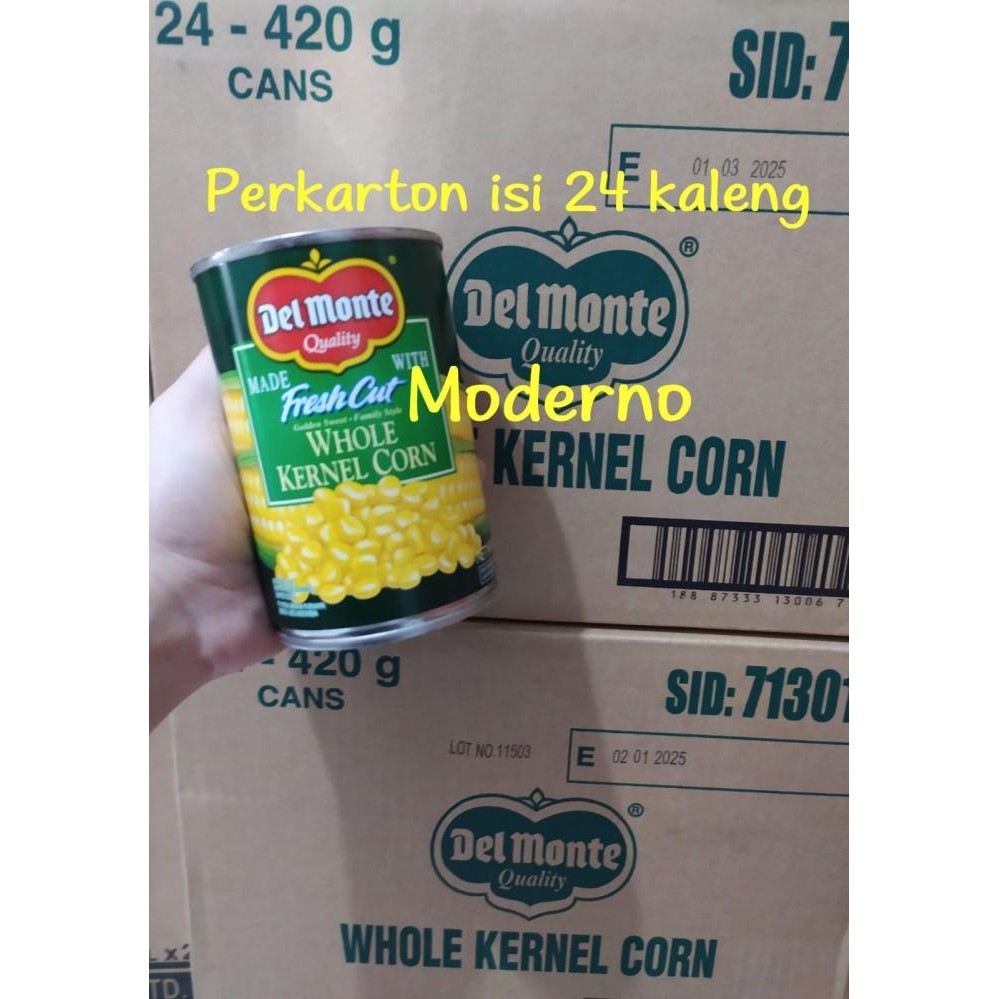 

Delmonte Whole Kernel Corn / Demonte Jagung 420 Gr Kartonan Isi 24 Pcs Terbaru 100 % Original