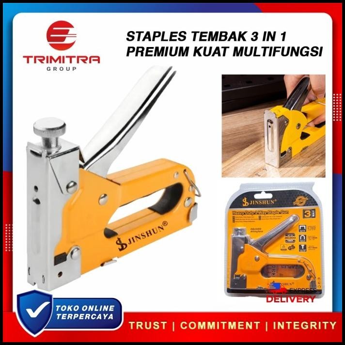 

Staples Tembak 3 in 1 Jumbo Staple Gun Tacker Bisa 3 Jenis Staples Kuat TOP