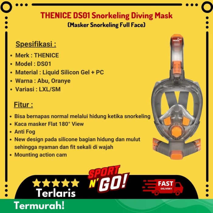 TERBARU THENICE DS01 Snorkeling Diving Mask - Masker Snorkeling Full Face